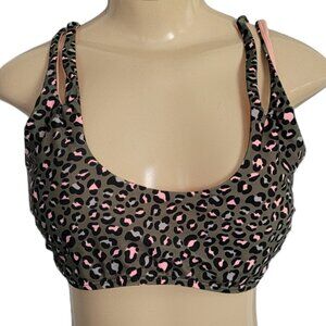 NoBo Brown/Pink Leopard Print Bikini Swim Top